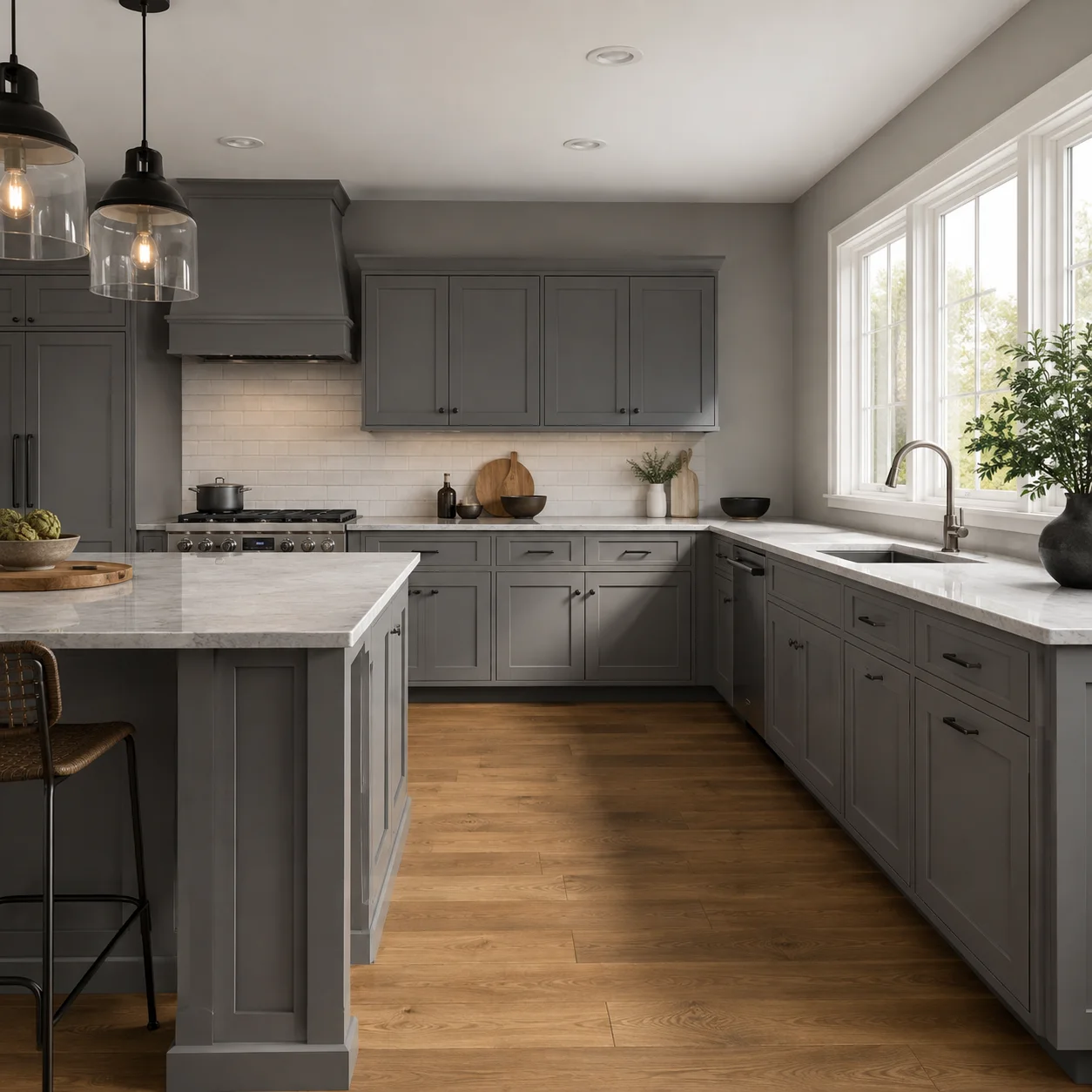 Kitchen scene in the Cyber Grey finish