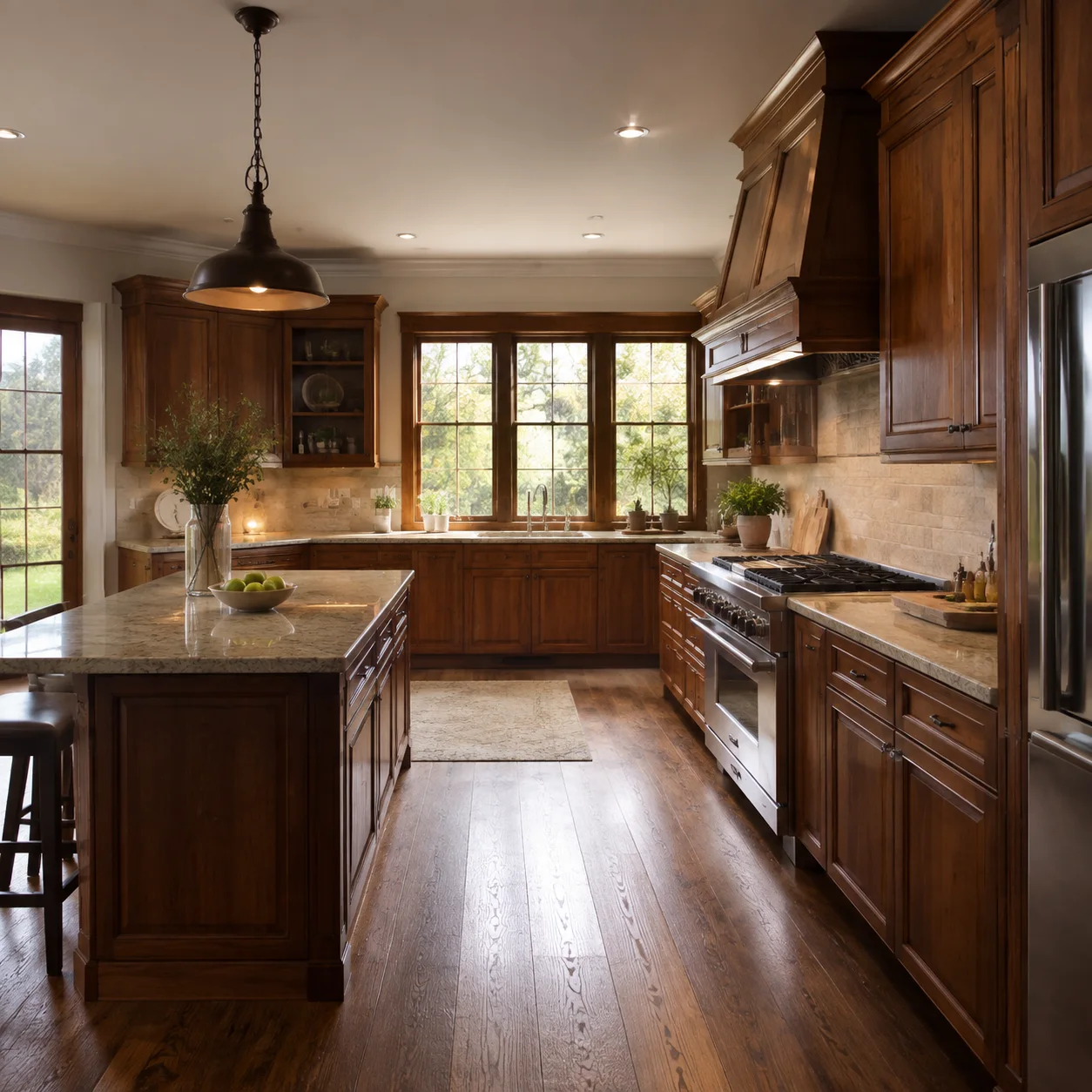 Kitchen scene in the Dark Caramel finish