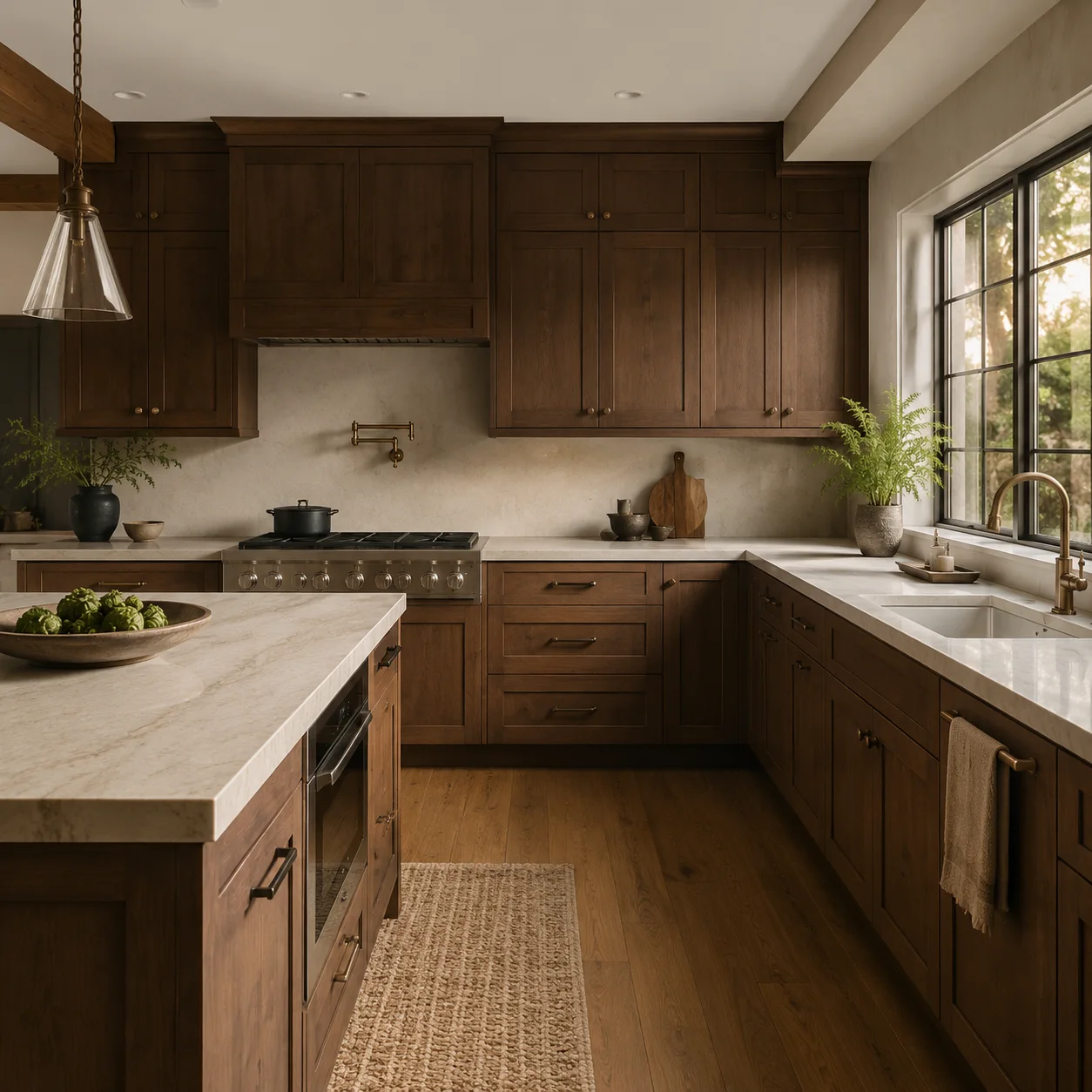 Kitchen scene in the Espresso Shaker finish