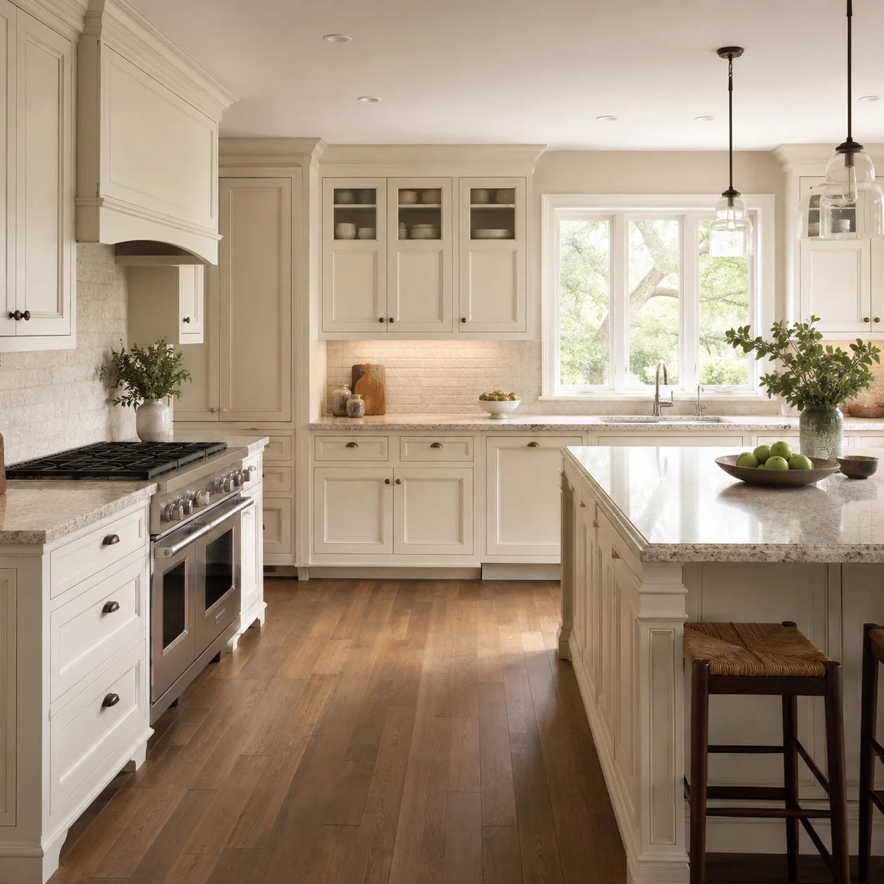 Kitchen scene in the Pearl White finish