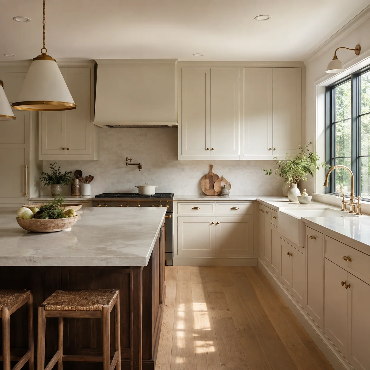 Kitchen scene in the Slim Shaker Alabaster finish