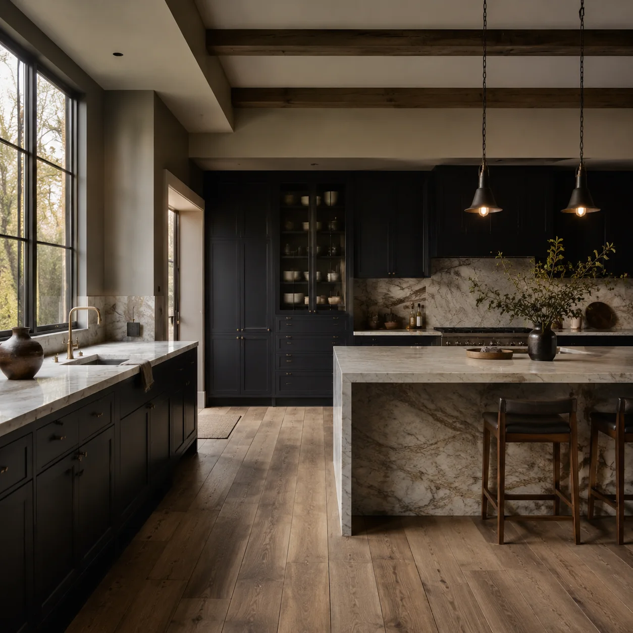 Kitchen scene in the Slim Shaker Ebony finish