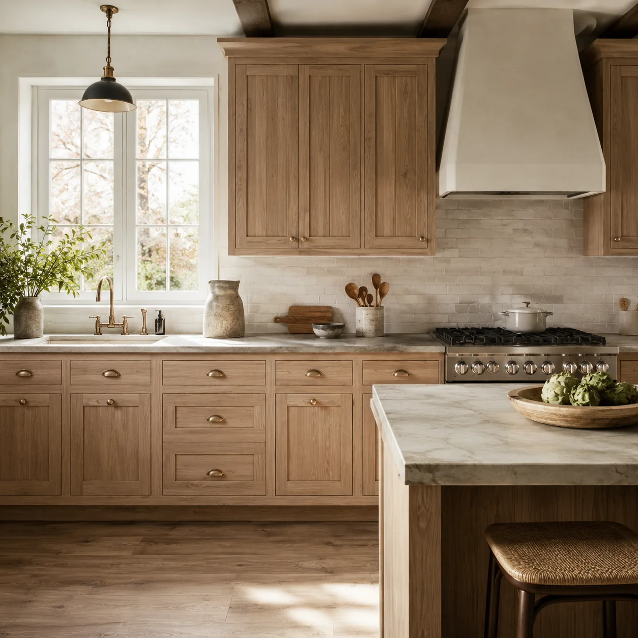 Kitchen scene in the White Oak finish